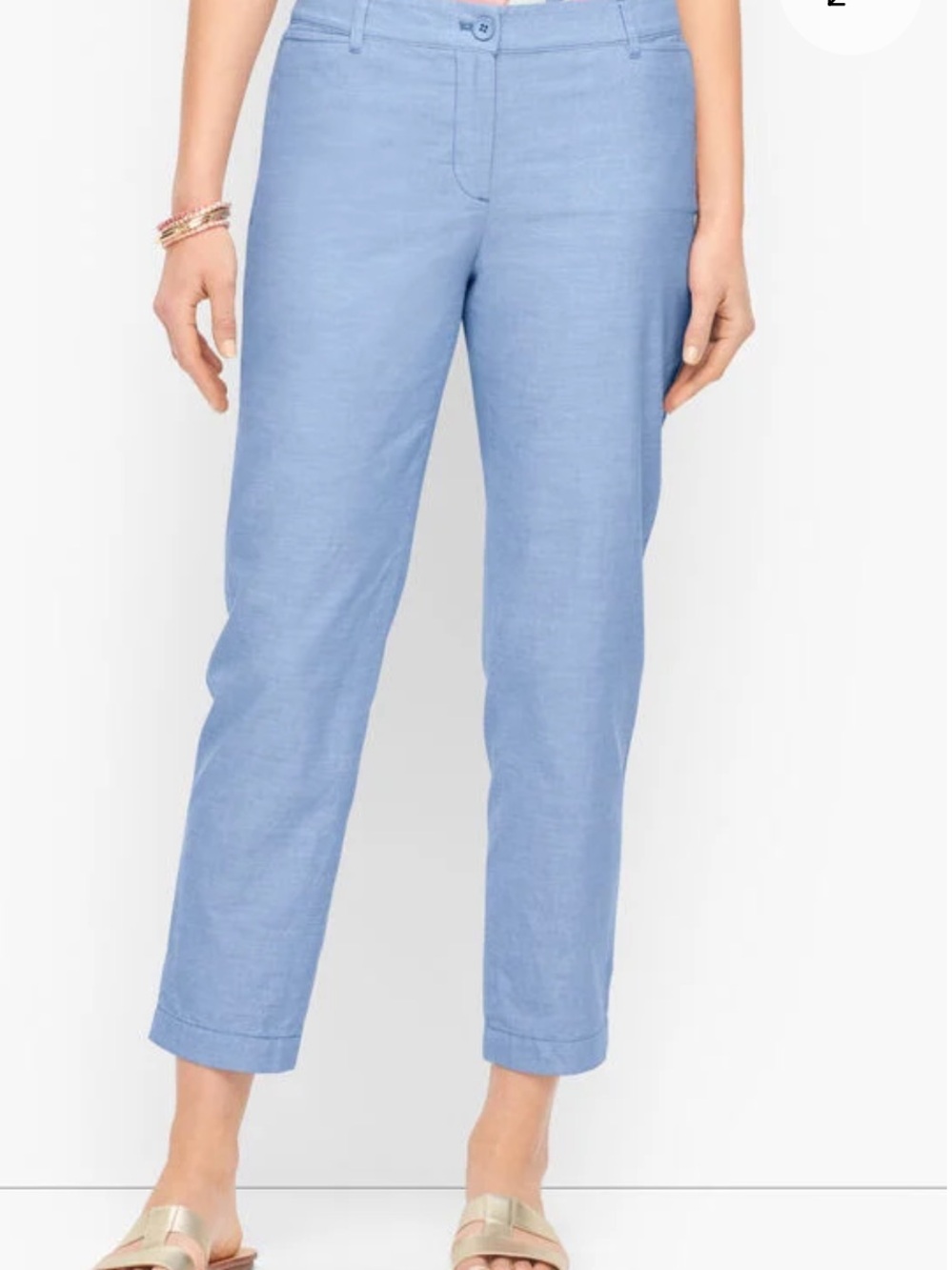 Talbots Petites Perfect Crop pants 12P chambray blue capris